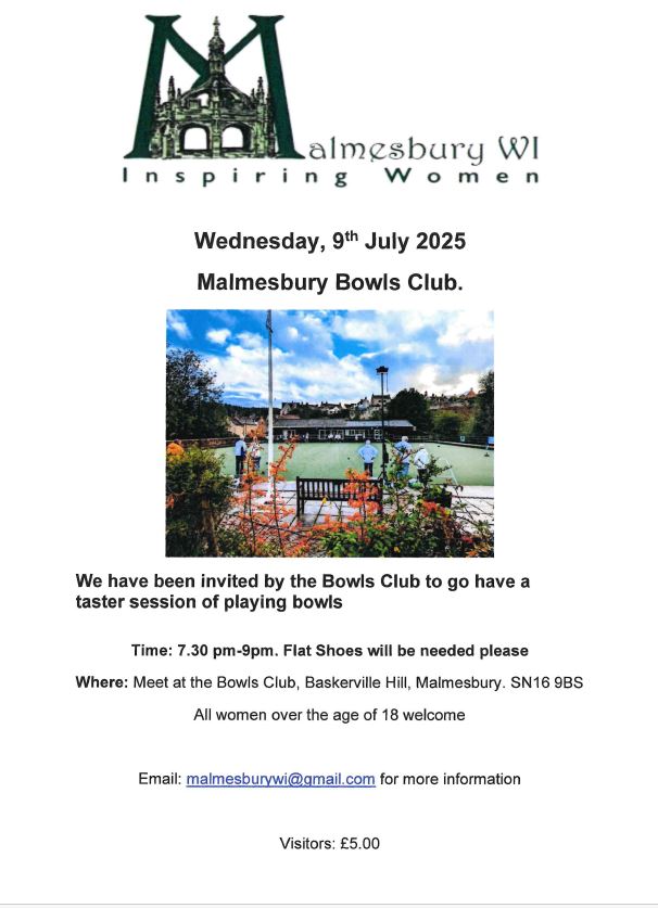 Malmesbury WI July Meeting - Malmesbury Bowls Club